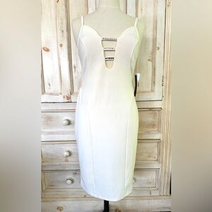 Faux pas Elyse White Dress Size S